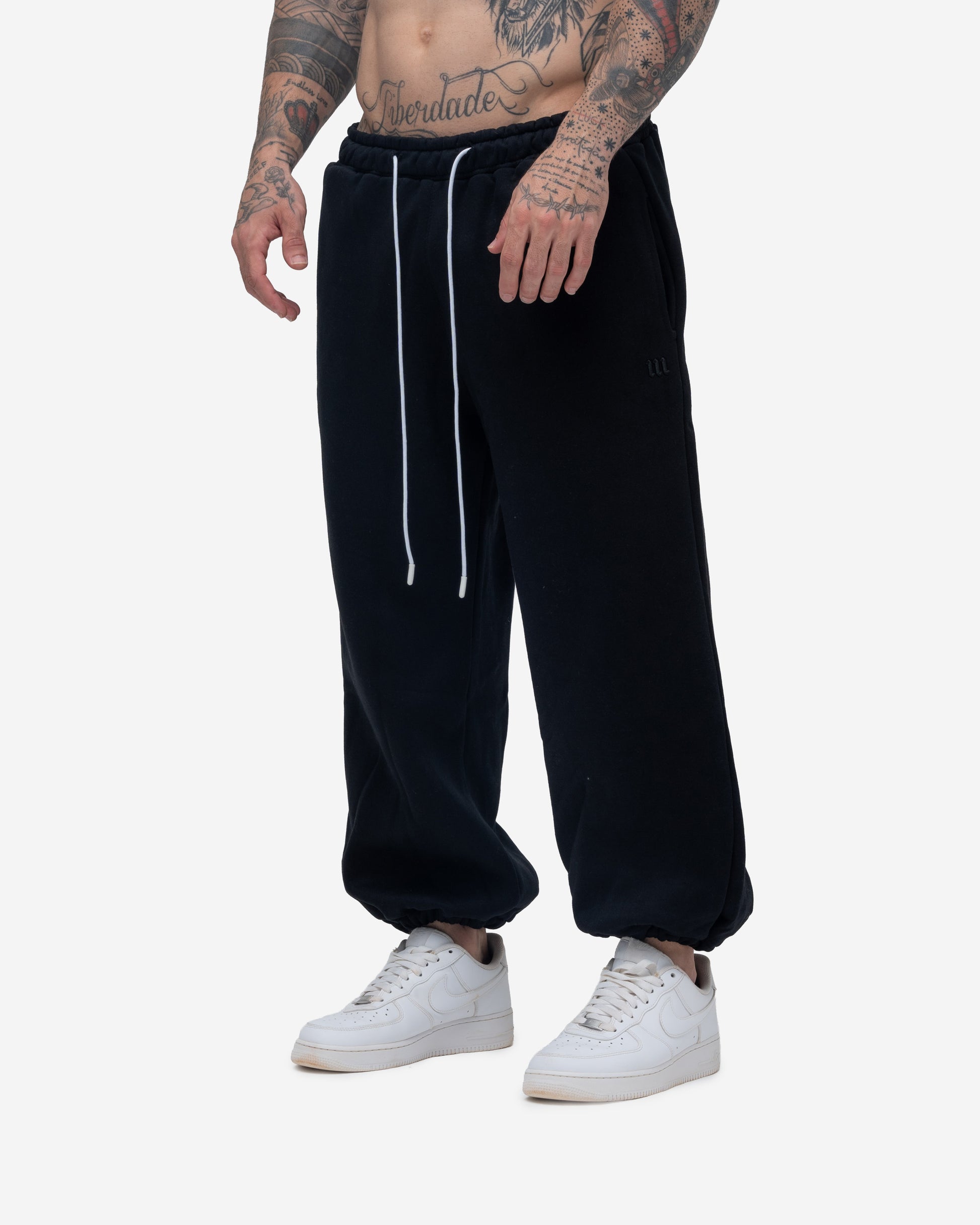 Calça de Moletom Oversized Mith Nation Logo Preto