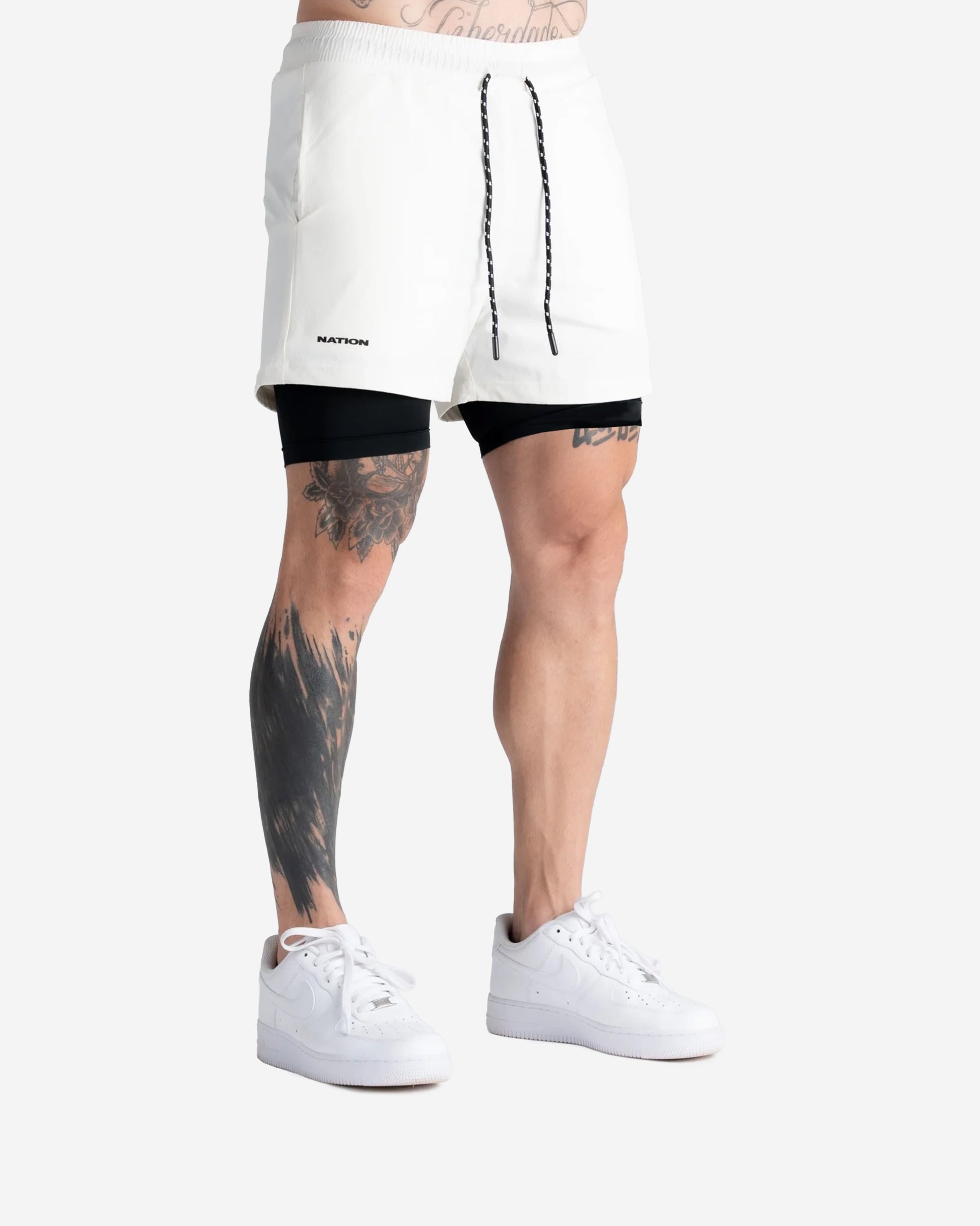Shorts Tactel Com Compressão Mith Nation Off White