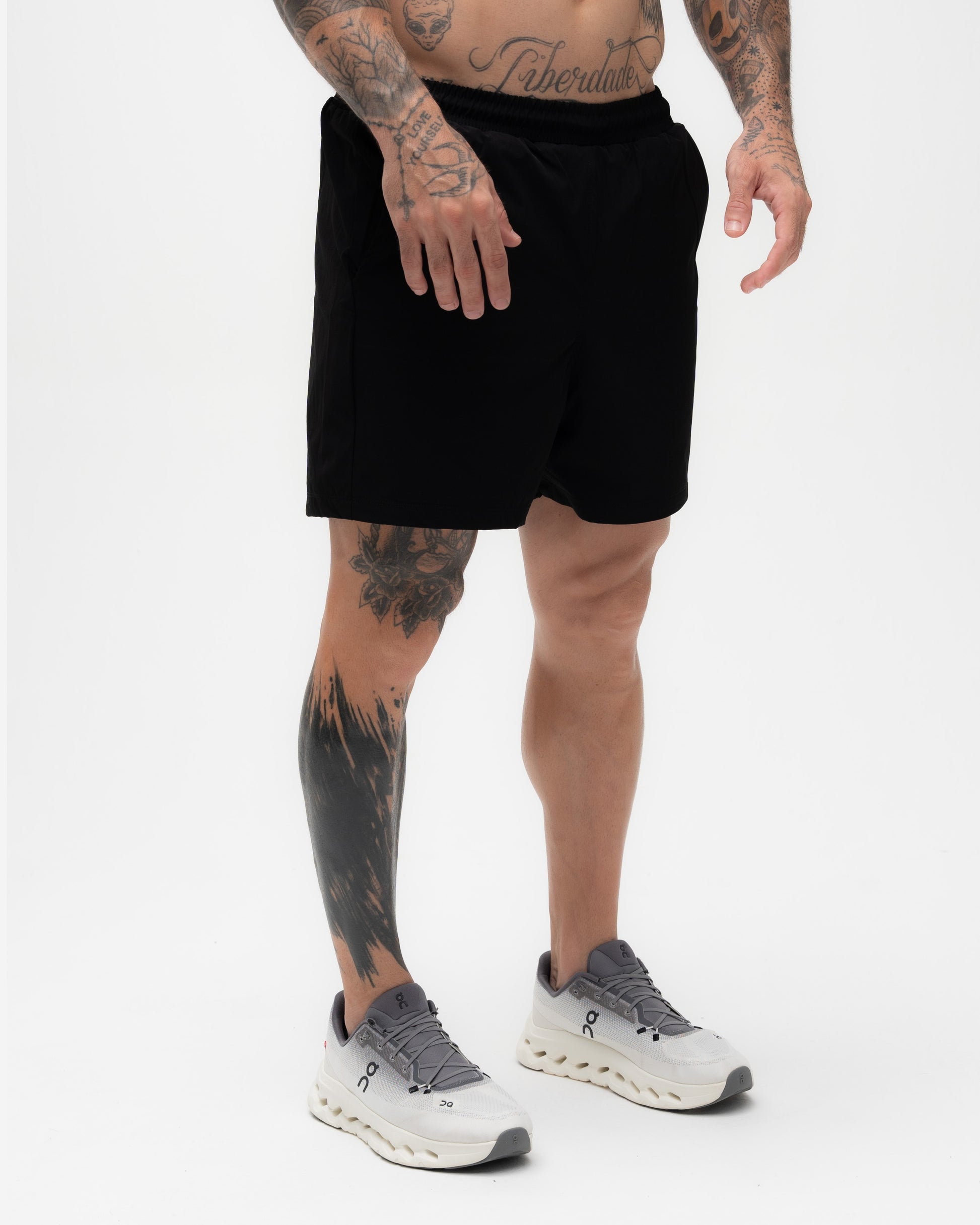 Shorts Regular Tactel Preto Mith Nation Icon