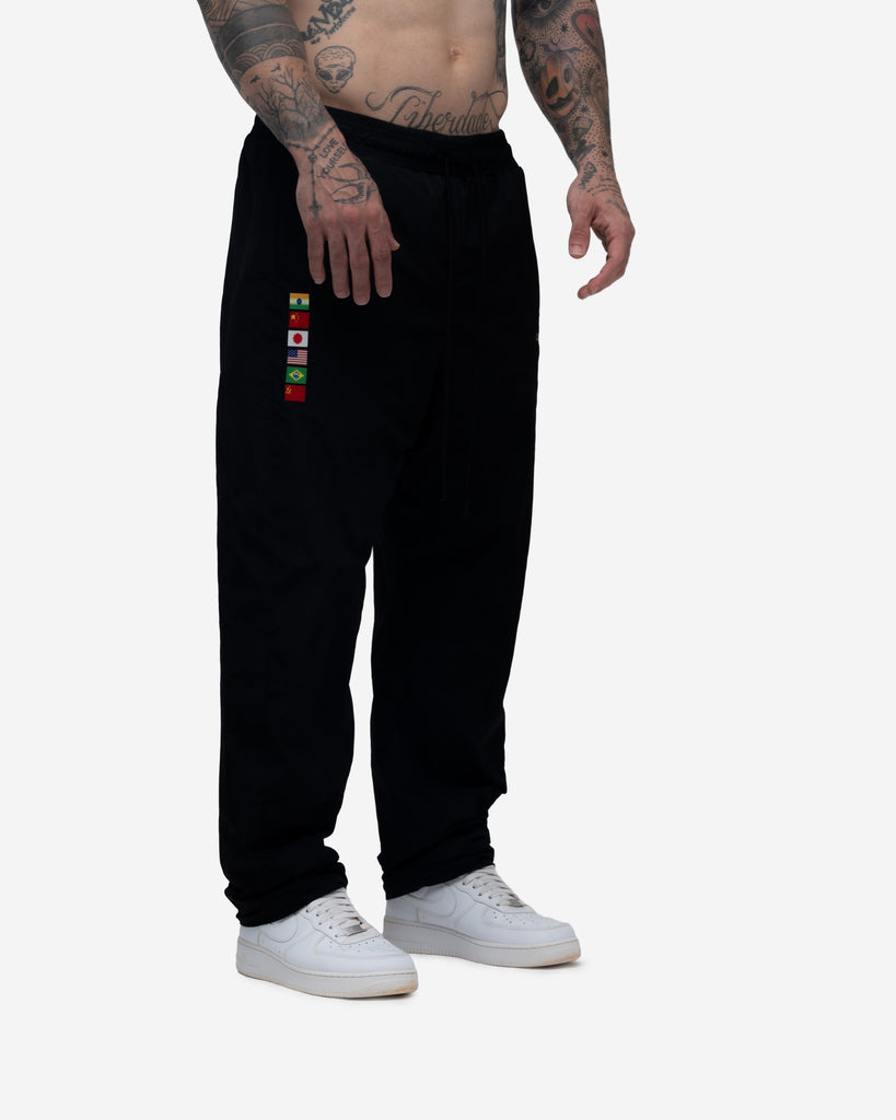 Calça de Tactel Dupla Oversized Mith Street Fighter Preto