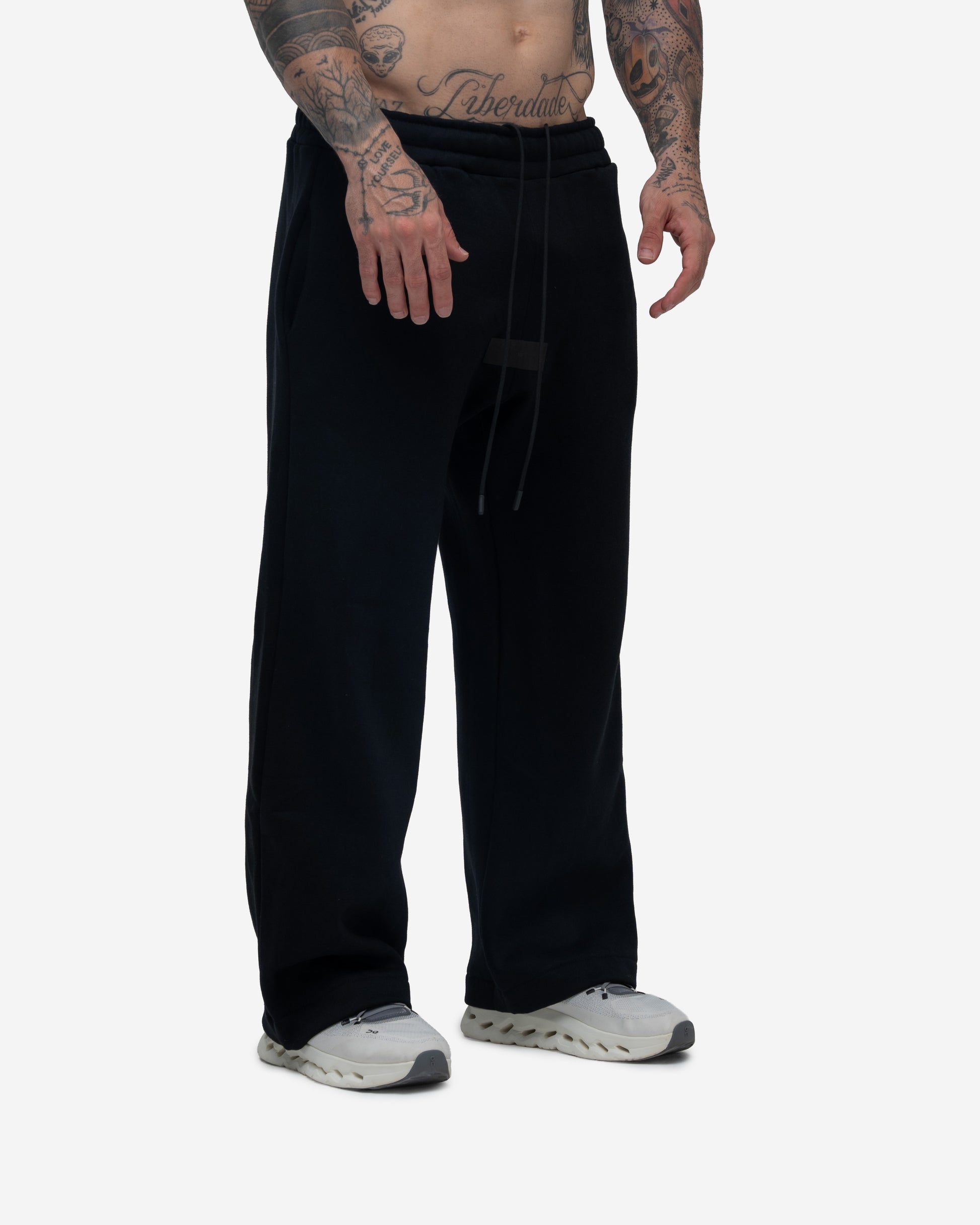 Calça de Moletom Oversized Mith Nation Label Preto