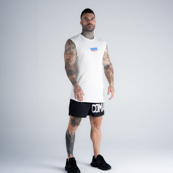 Regata Drop Shoulder Slevelles Mith Comam Frutas Reticule Burger Off White