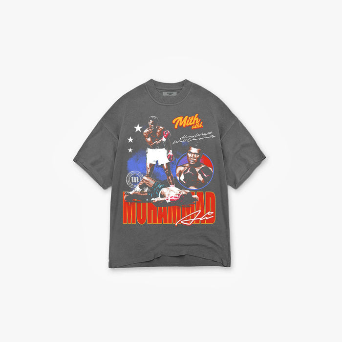 Camiseta Oversized Estonada Muhammad Ali Cinza