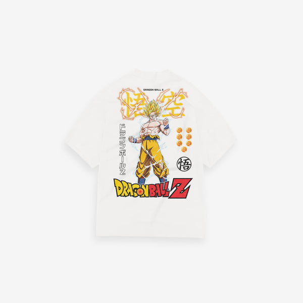 Camiseta Oversized Dragon Ball Z Goku Sayajin Off White