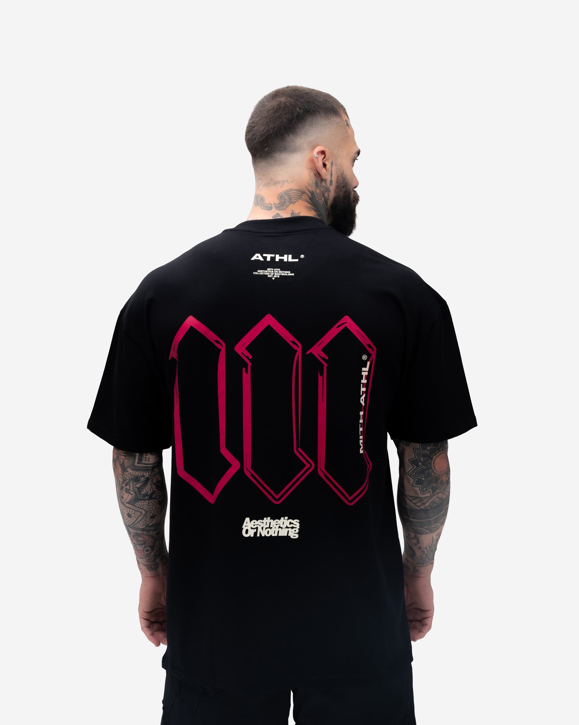 Camiseta Oversized Athl Doodle Preto