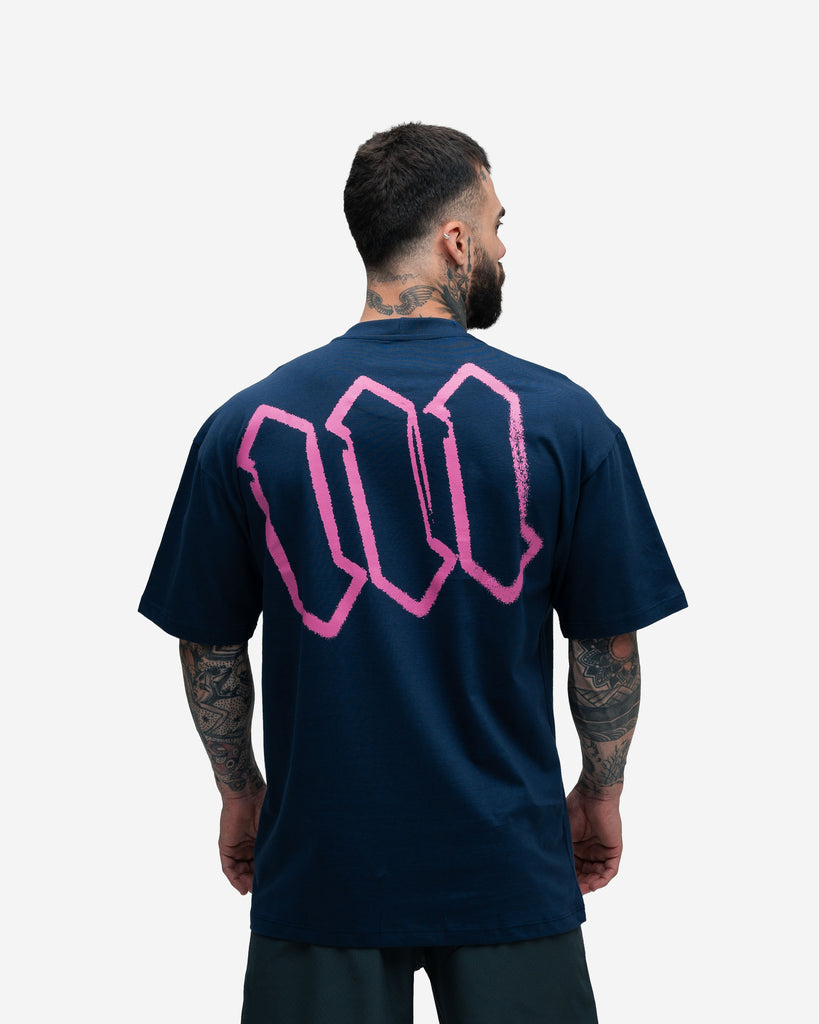 Camiseta Oversized Mith Nation Scribble Marinho