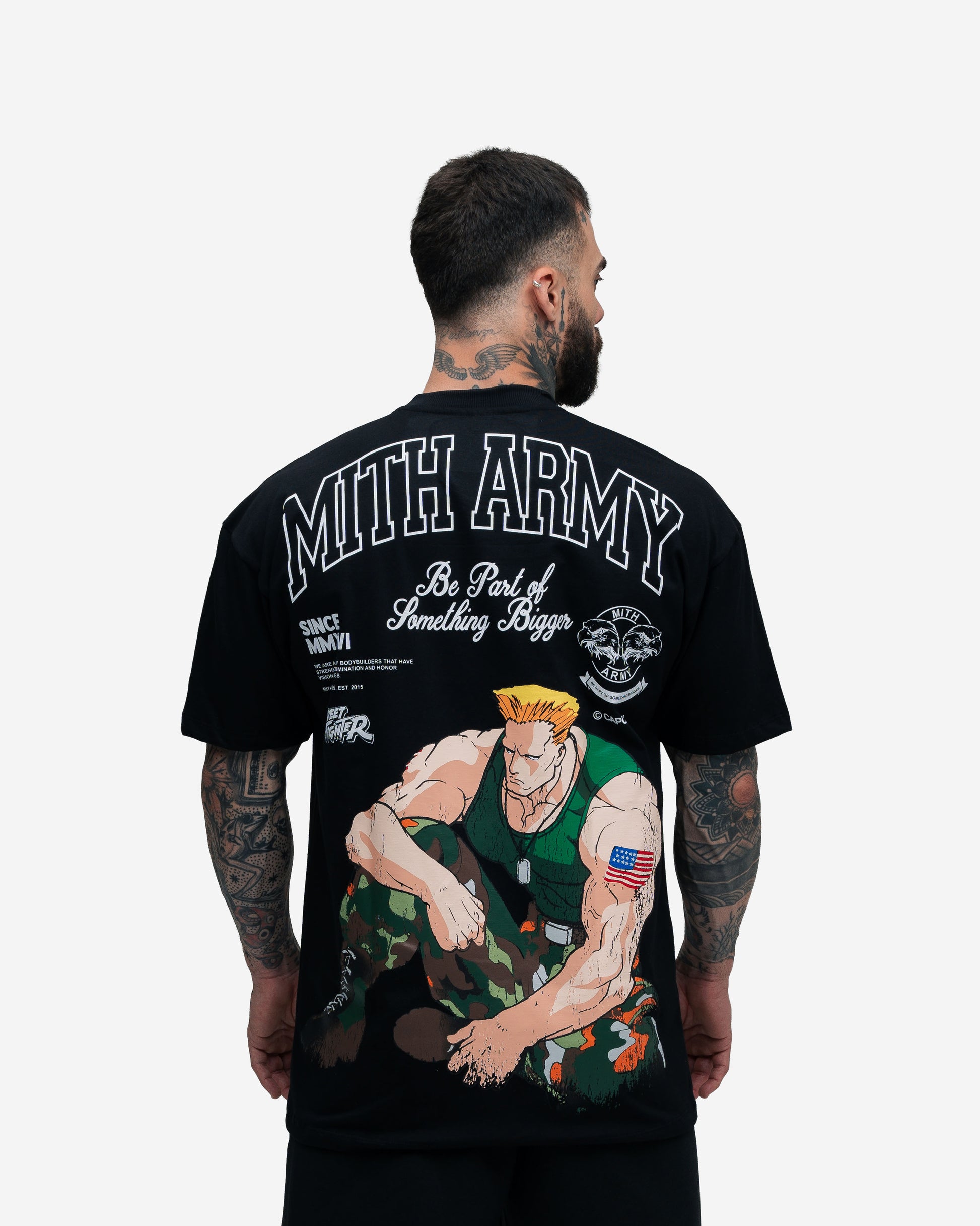 Camiseta Oversized Mith Street Fighter Guile Preto