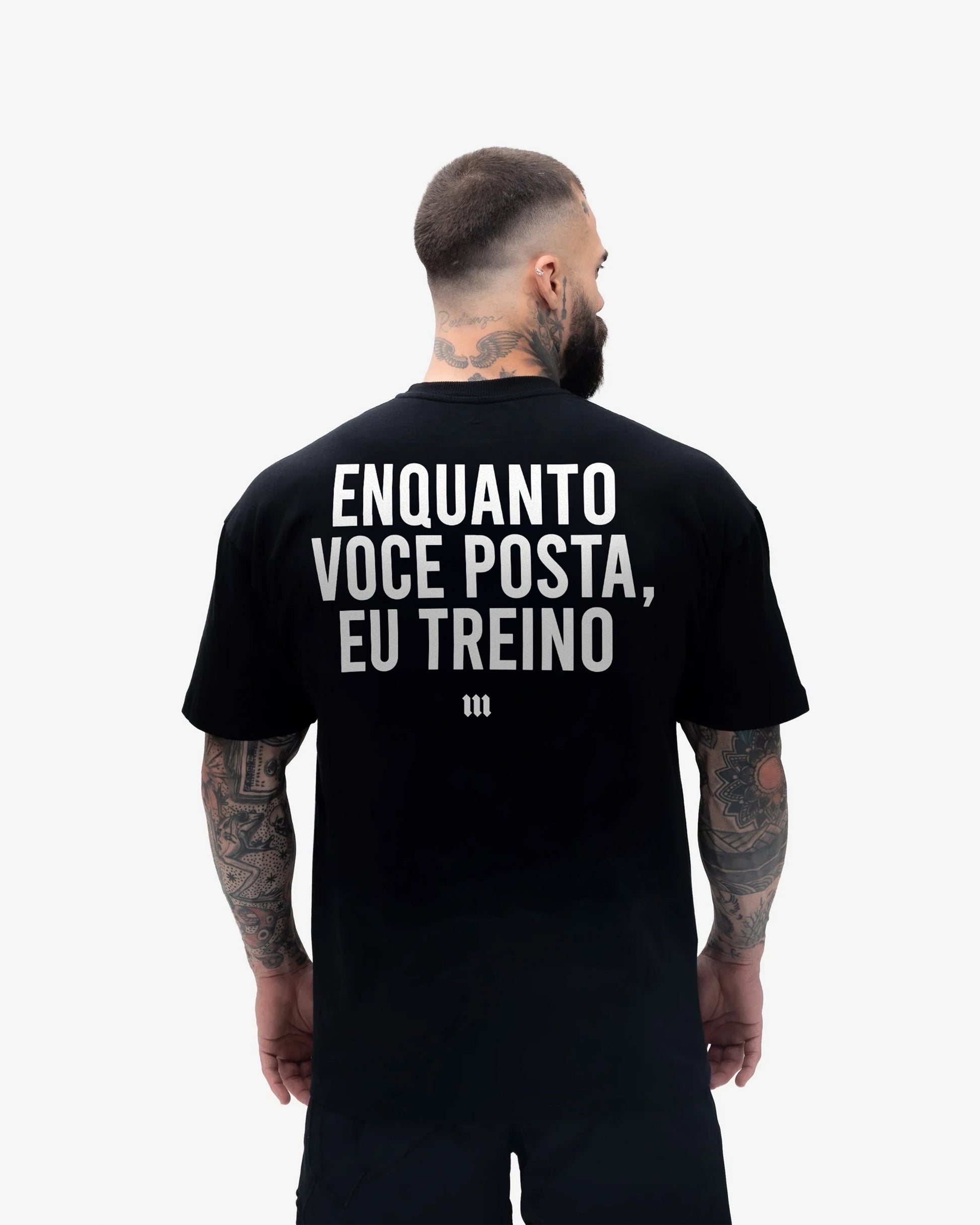 Camiseta <strong>Oversized Treino</strong> Mith Enquanto Voce Posta Preto