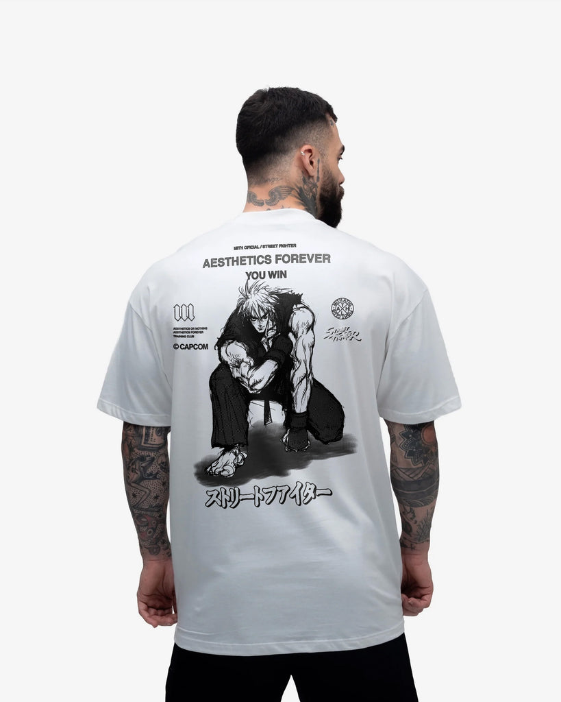 Camiseta Oversized Mith Street Fighter Ken Aesthetics Off White