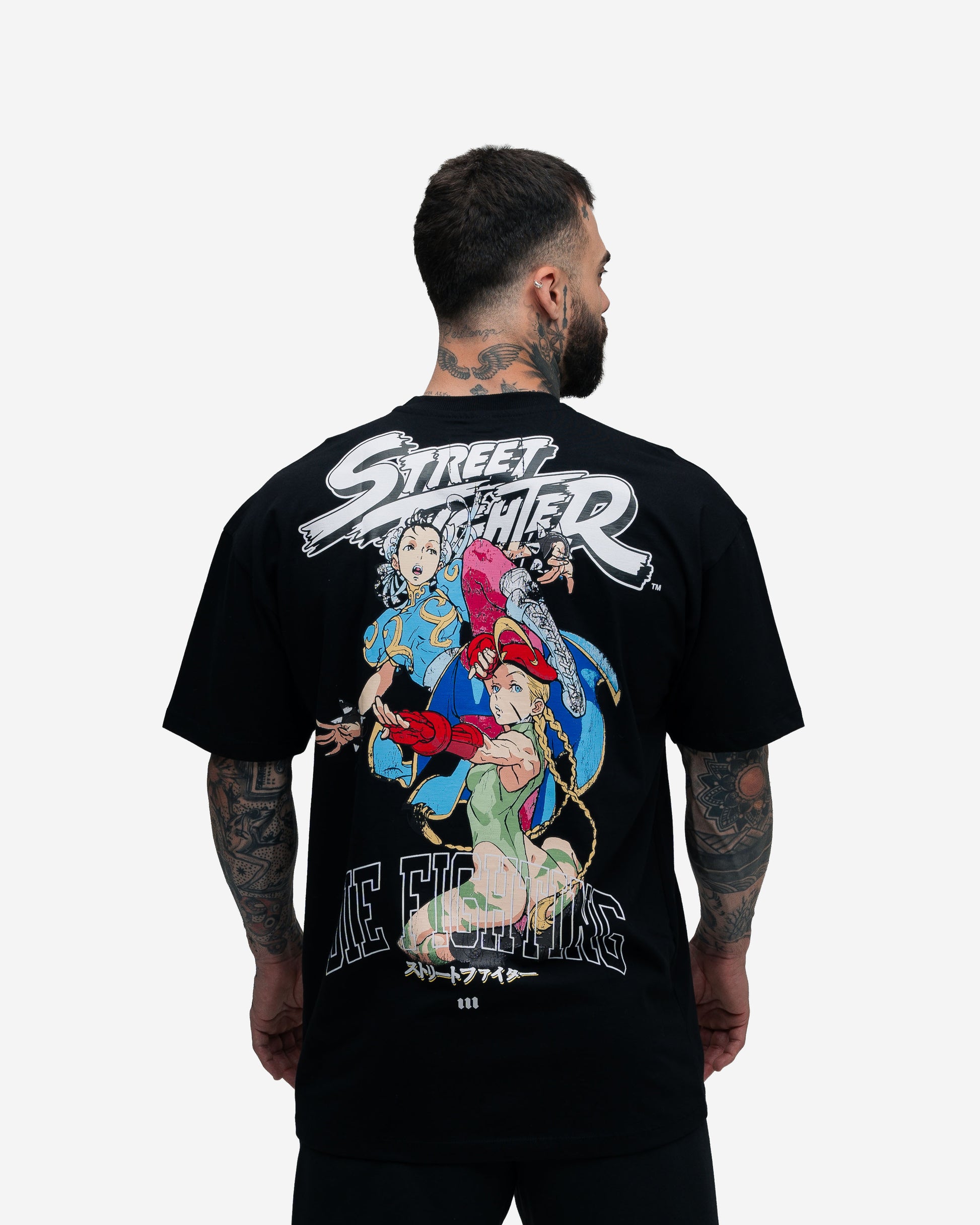 Camiseta Oversized Street Fighter Chun Li Ft Cammy Preto