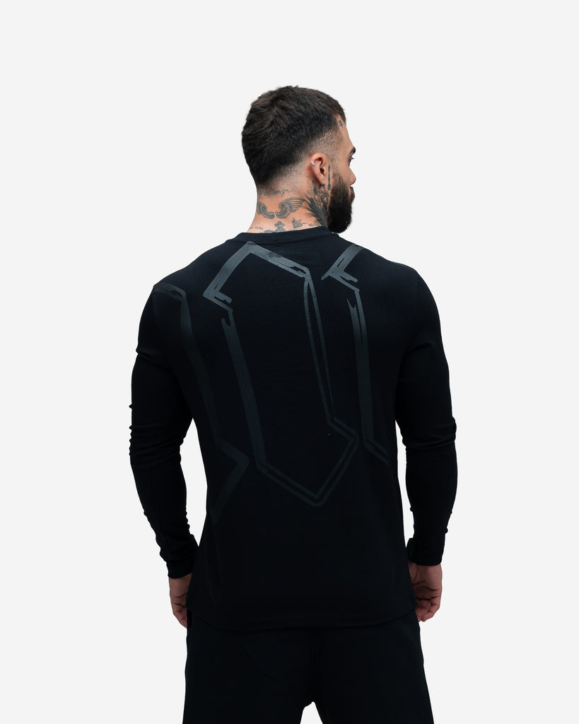 Camiseta Manga Longa Doodle Preto