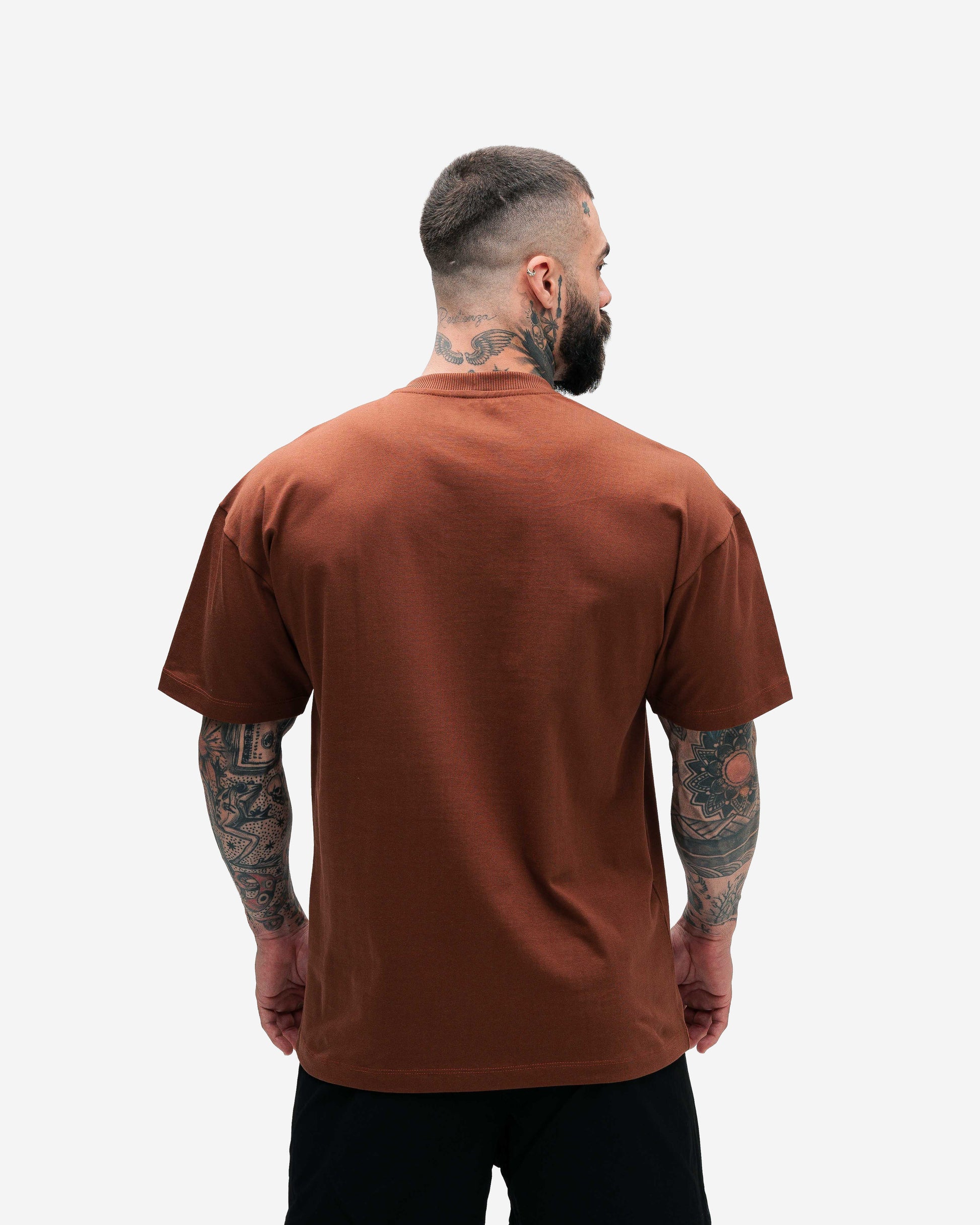 Camiseta Oversized Heavy Marrom Mith Nation Logo