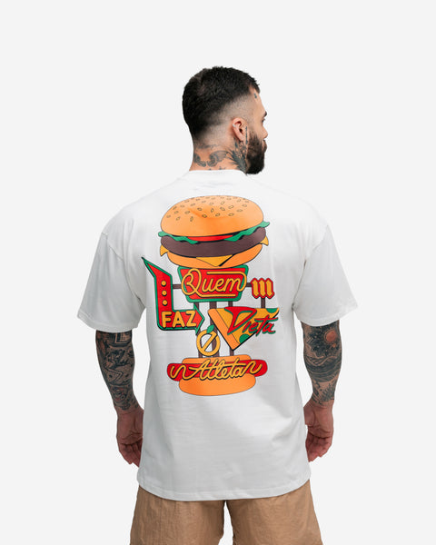 Camiseta Oversized Mith Comam Frutas Quem Faz Dieta É Atleta Off White