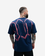 Camiseta Oversized Treino Marinho Mith Nation Doodle Grid