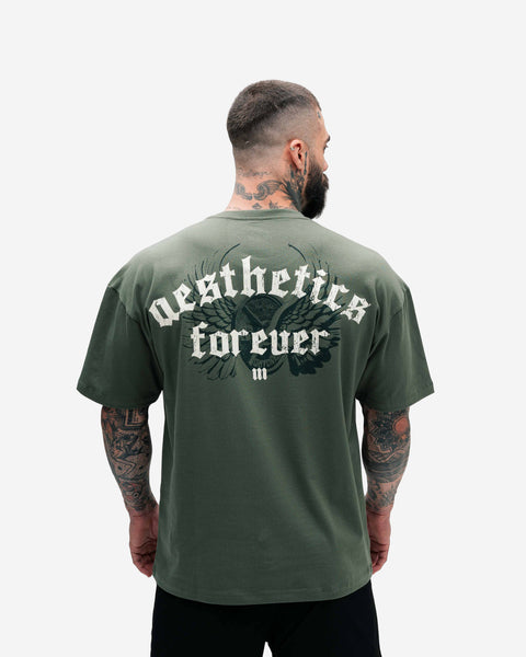 Camiseta Oversized Treino Verde Mith Nation Aesthetics Forever