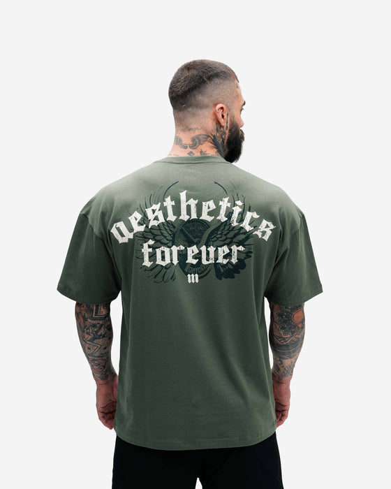 Camiseta Oversized Treino Verde Mith Nation Aesthetics Forever