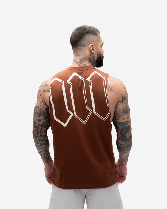 Regata Cut Off Treino Marrom Mith Nation Doodle Grid