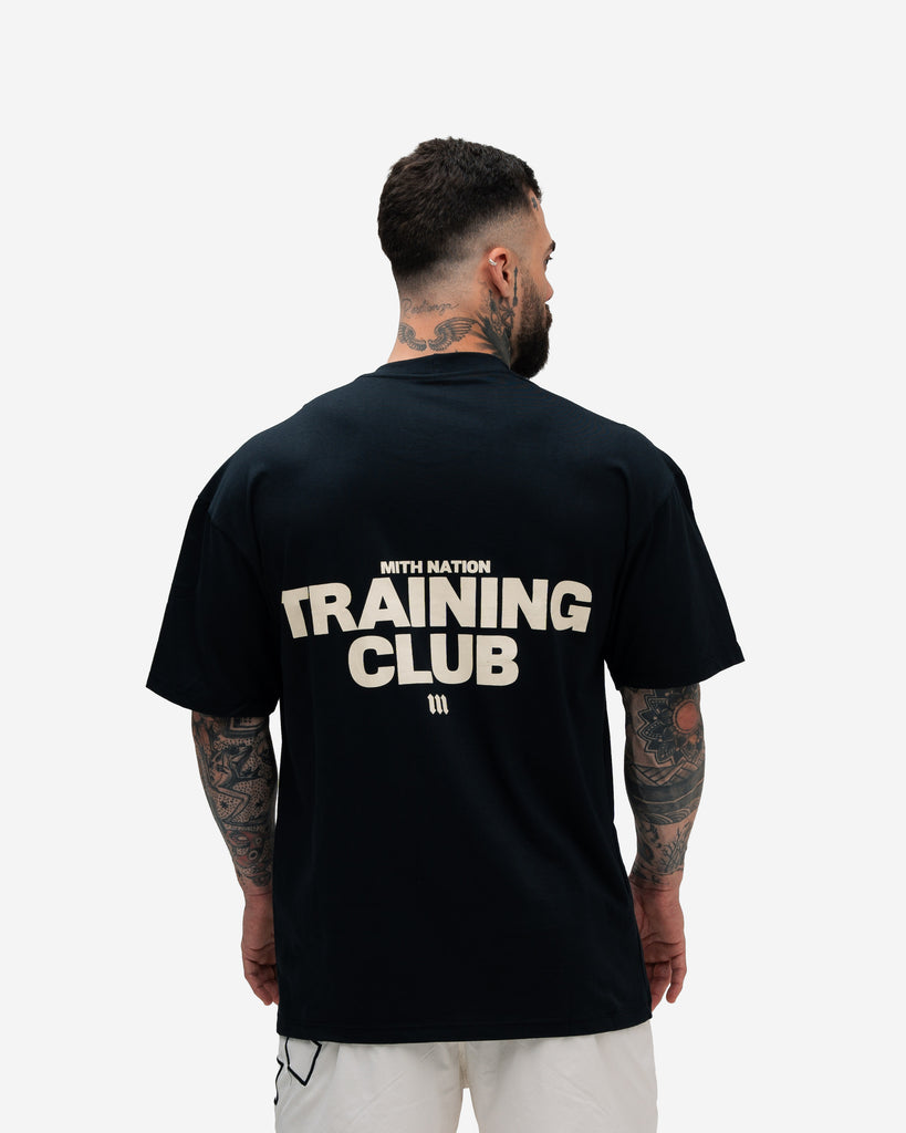 Camiseta Oversized Mith Nation White Training Club Preto