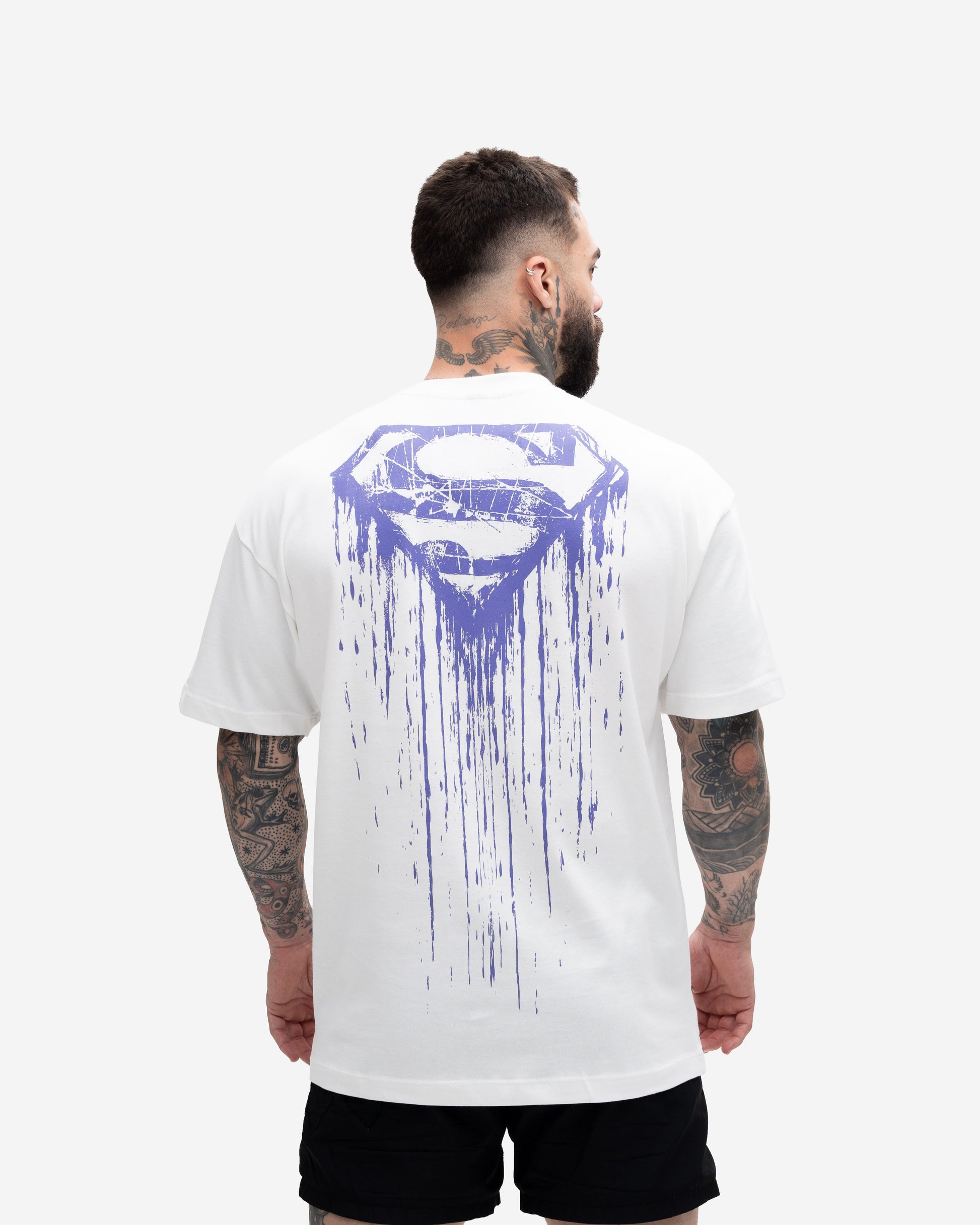 Camiseta Oversized Heavy Mith X Superman Paint Logo Off White