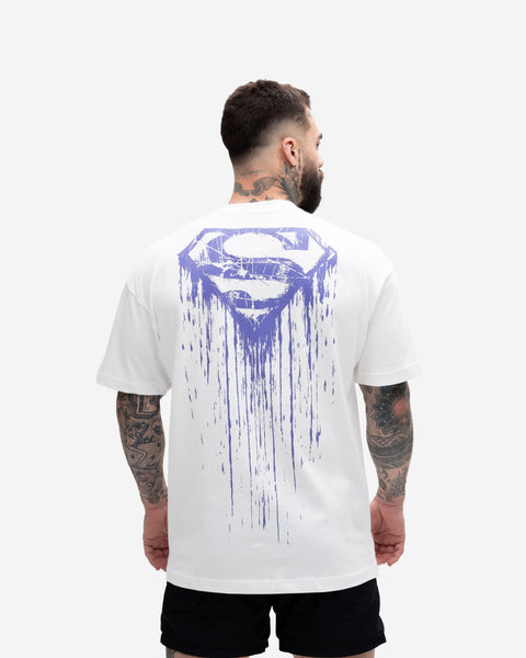 Camiseta <strong>Oversized Heavy </strong>Mith X Superman Paint Logo Off White