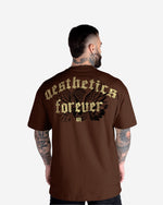 Camiseta Oversized Treino Marrom Mith Nation Aesthetics Forever