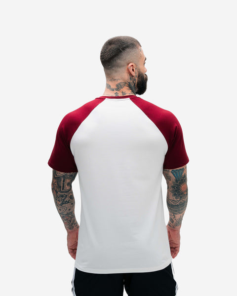 Camiseta Raglan Golden Era Off White e Bordo Athl Aesthetics