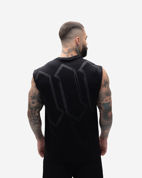 Regata <strong>Drop Shoulder Treino</strong> Preto Mith Nation  Doodle Grid