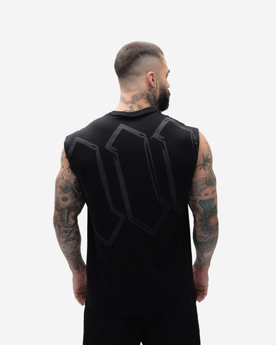 Regata <strong>Drop Shoulder Treino</strong> Preto Mith Nation  Doodle Grid