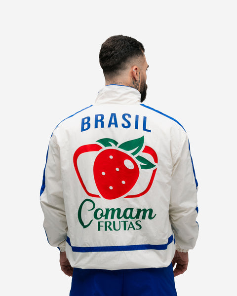 Jaqueta Corta Vento Tactel Mith Comam Frutas Brasil Off White