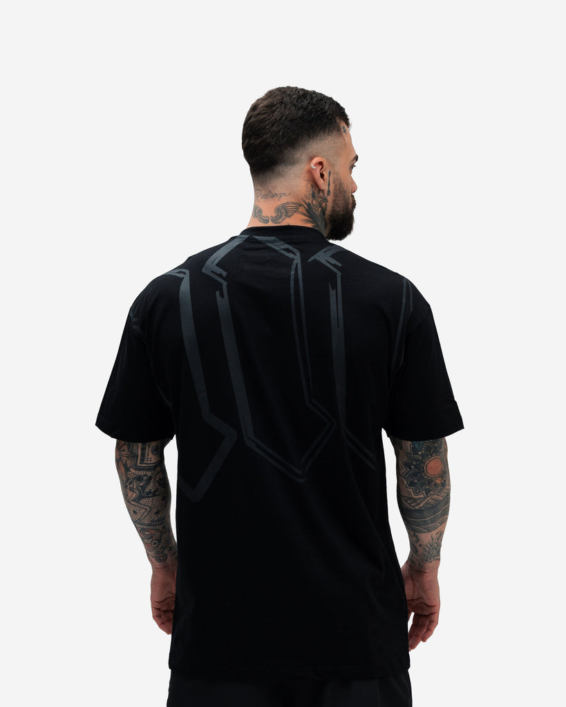 Camiseta Oversized Mith Nation Doodle Preto