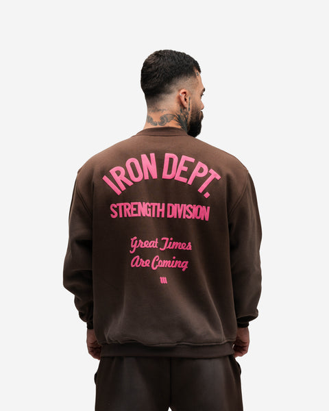 Blusa De Moletom Estonada Iron Dept. Marrom