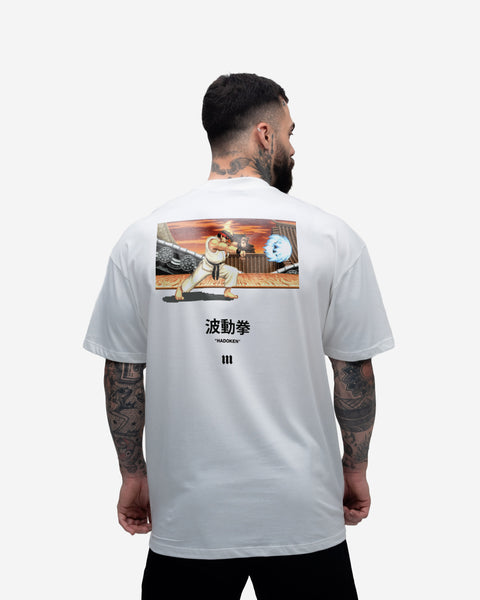 Camiseta Street Fighter Ryu Hadouken Off White