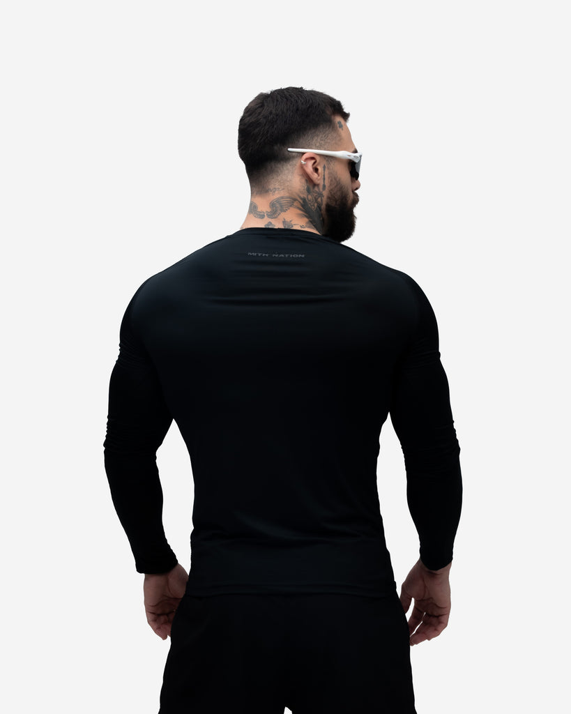 Camisa Compressão Manga Longa Raglan Mith Nation Preto