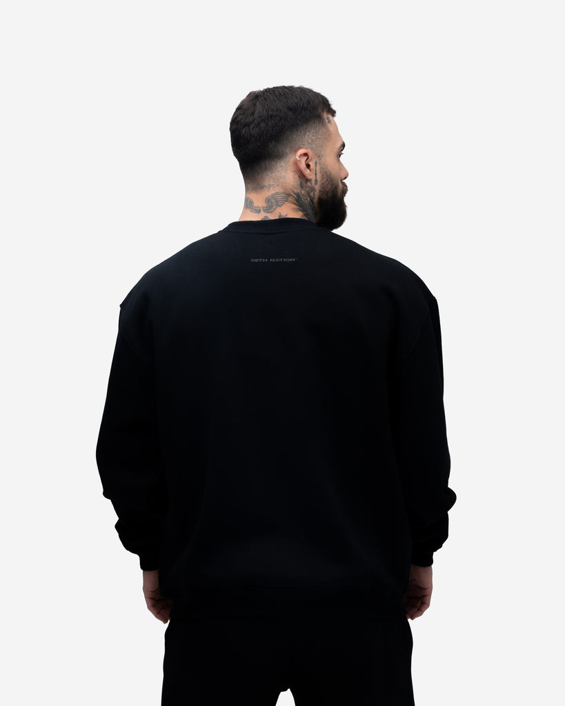 Blusa de Moletom Gola Careca Mith Nation Preto