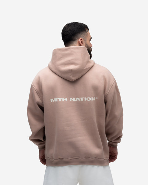 Blusa de Moletom Oversized Capuz Mith Nation Bege