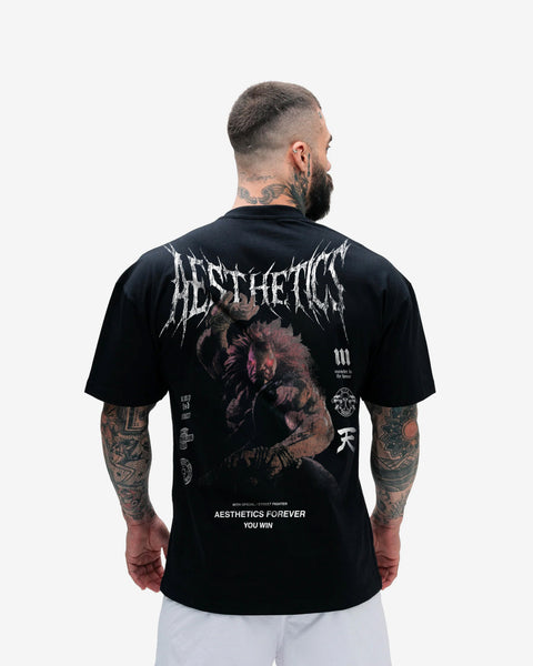 Camiseta Oversized Treino Preta Mith x Street Fighter Akuma