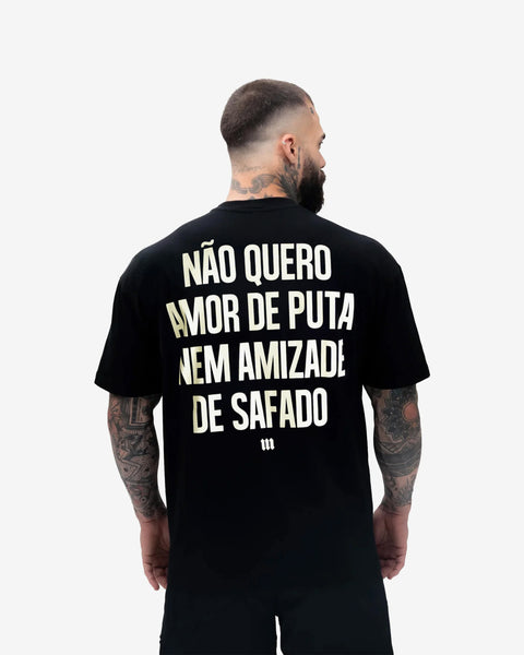 Camiseta Oversized Treino Preta Amor de Puta