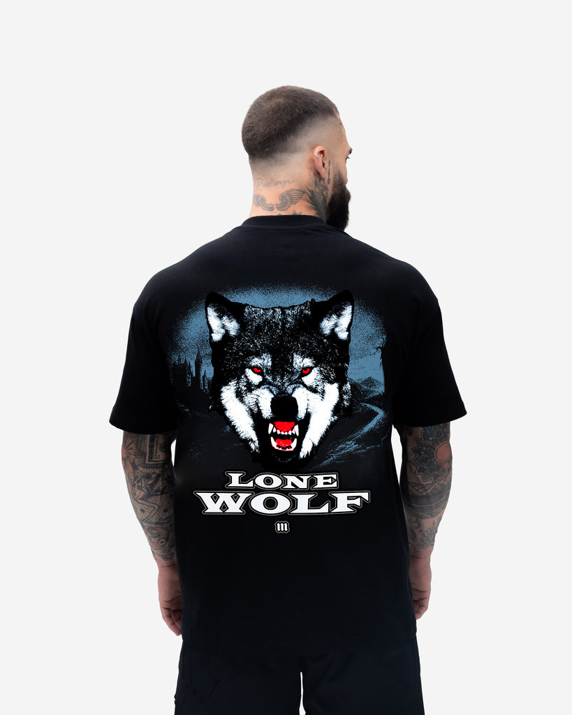 Camiseta <strong>Oversized Treino</strong> Mith Lobo Solitário Preto