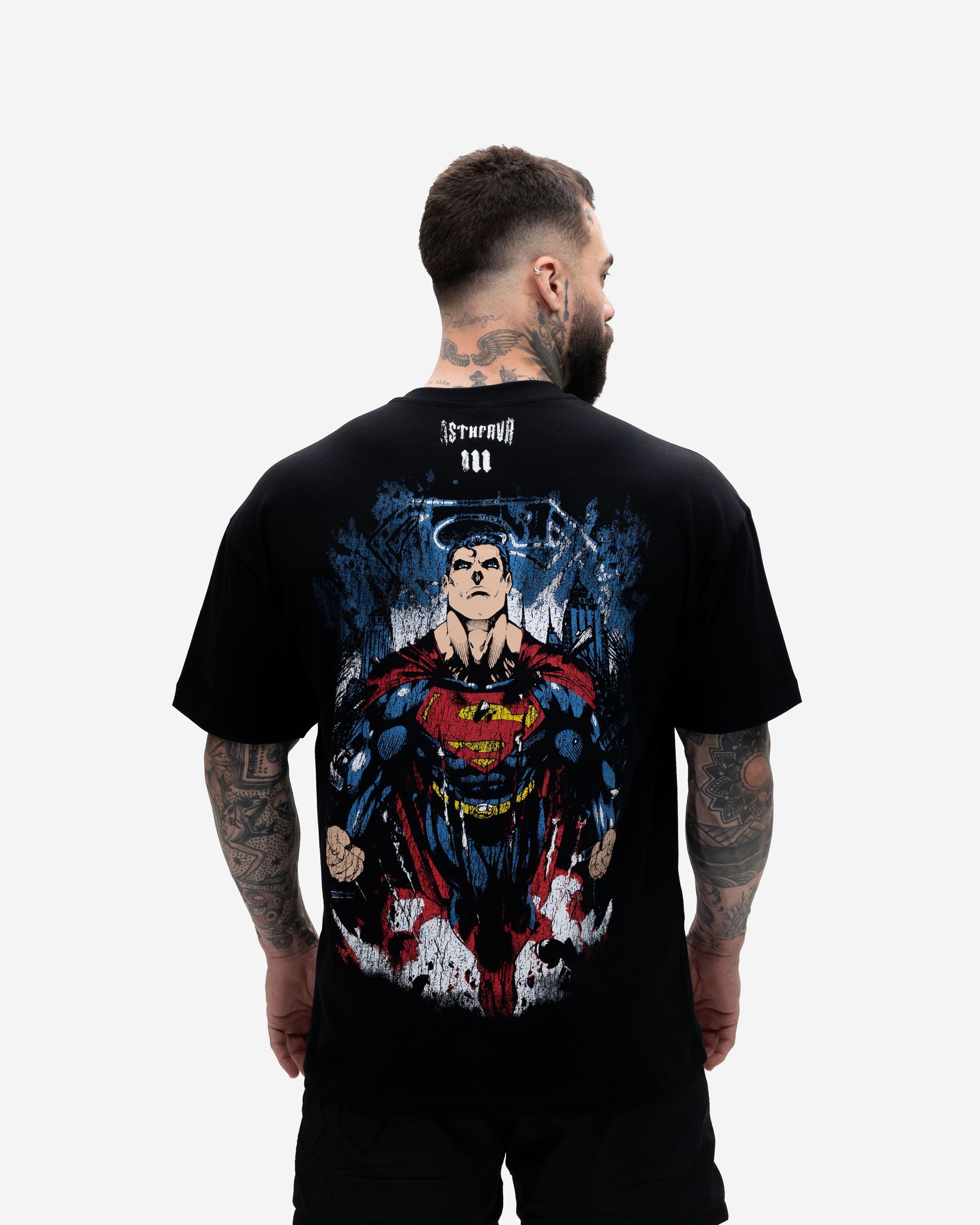 Camiseta <strong>Oversized Treino </strong>Mith X Superman Jump Preto