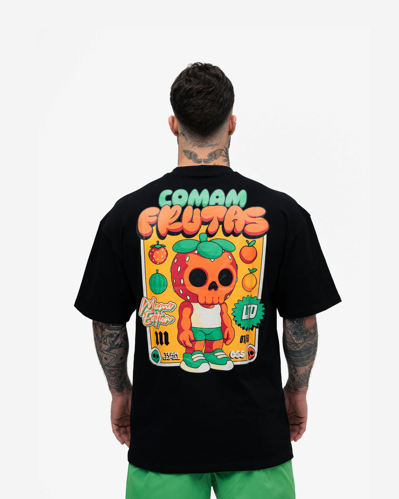 Camiseta Oversized Comam Frutas Toyart Preto