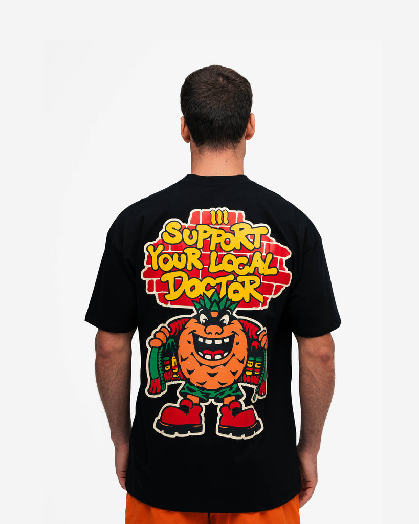 Camiseta Oversized Comam Frutas Support Your Local Preto