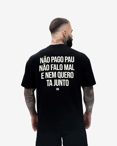 Camiseta oversized Treino Preta Não Pago Pau