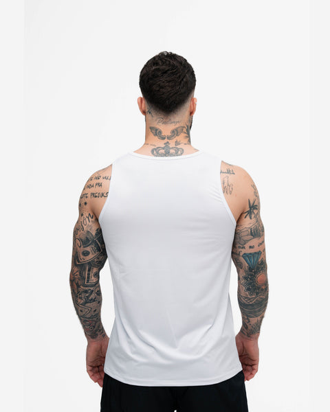 Regata Tank Top Dry Fit Logo Branco