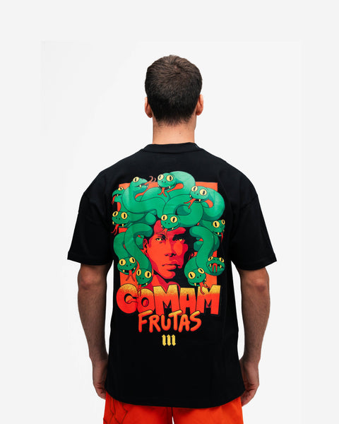 Camiseta Oversized Comam Frutas Gorgons Preto