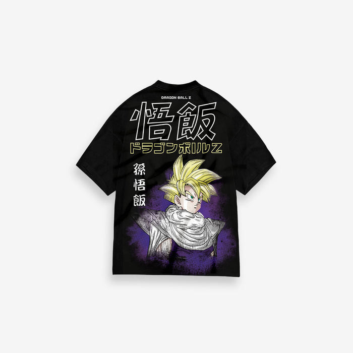 Camiseta Oversized Dragon Ball Z Son Gohan Preto