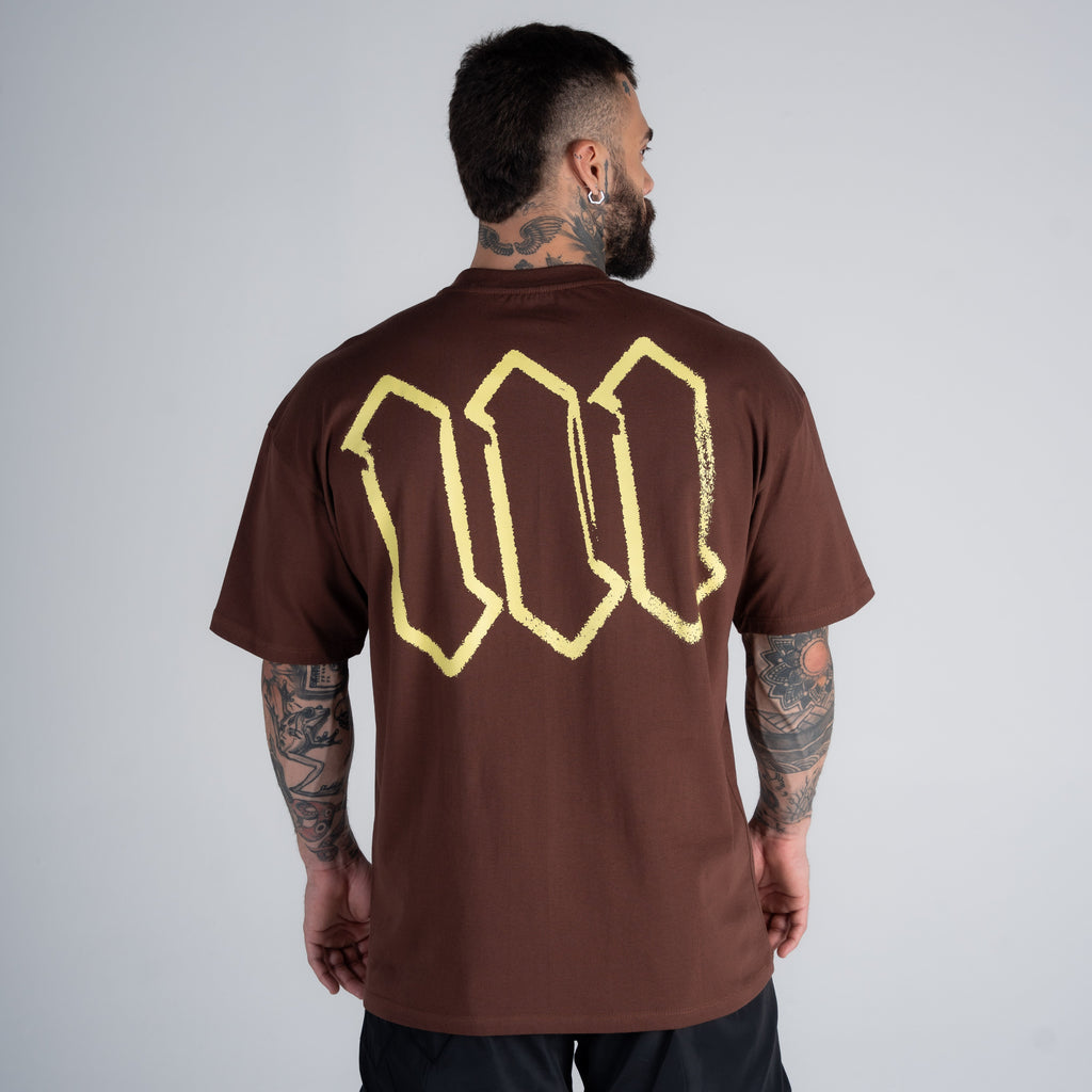 Camiseta Oversized Mith Nation Scribble Marrom