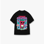 Camiseta Oversized Comam Frutas Neon Toyart Preto