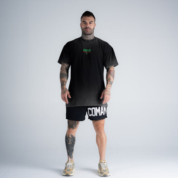 Camiseta Oversized Estonada Comam Frutas Burger Preto