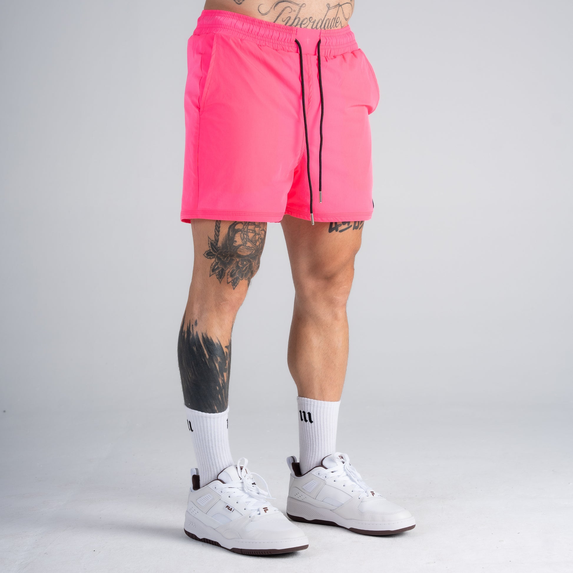 Shorts Curto de Tactel Mith Nation Pink Vibrante