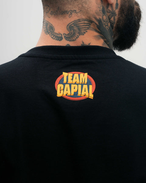 Camiseta Oversized Heavy Preto Quem Faz Dieta é Atleta